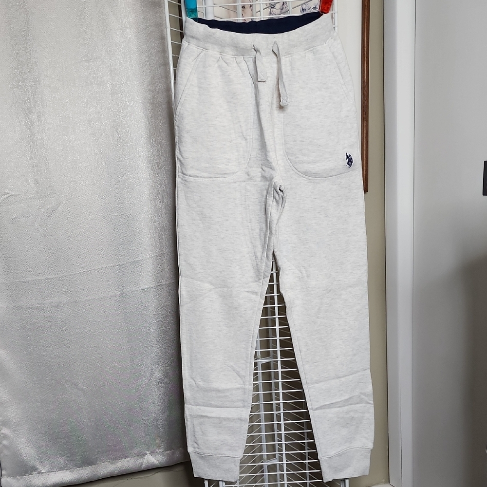 U.S. Polo Kids Light Gray Sweatpants Boys Size Large 10-12